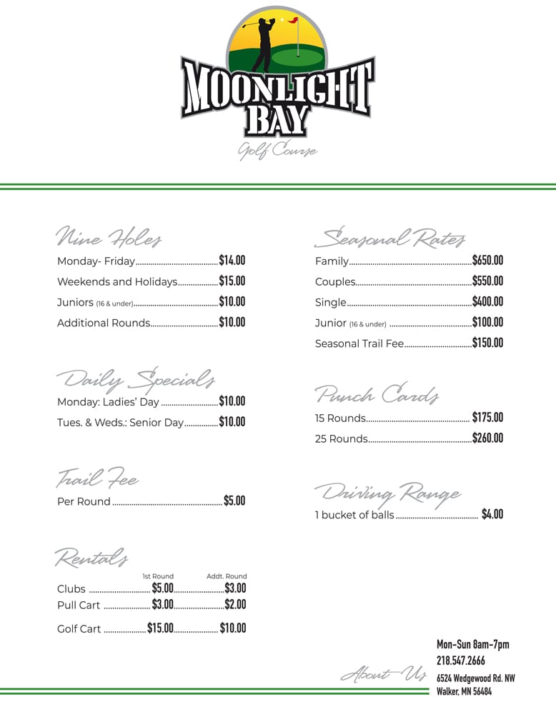 Golf Leech Lake Northern MN Moonlight Bay Resort Golf Leech Lake Northern MN Moonlight Bay Resort